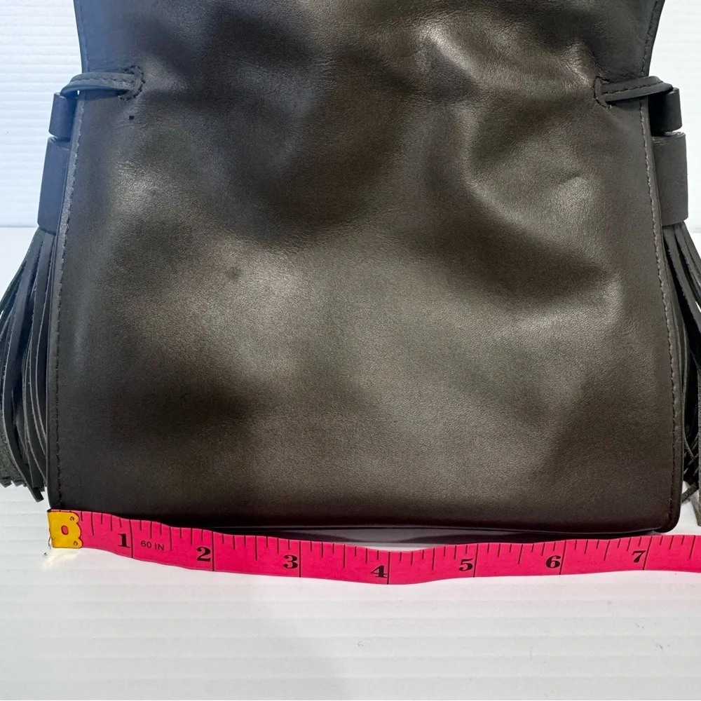 All Saints Freedom Dark Gray Mini Tassel Bucket Bag - Picture 9 of 16